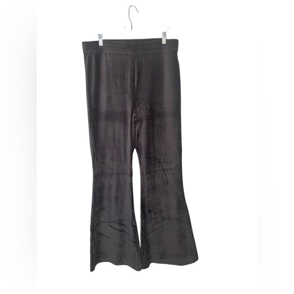Aerie Groove On Velour Flare Pants Dark Gray Size XL NWT - Picture 3 of 6